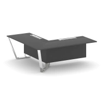 Завершающий угловой модуль левый Steel Meet MD-PR.B.SPZOU-20(L) / Тиквуд Светлый – Нержавеющая Сталь – Хром / 2000×2000×750
