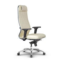 Кресло для руководителя Метта L 1m 40M/2D_17838_Кожа перфорированная NewLeather – Черный