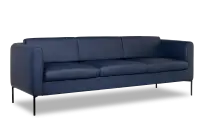 Диван офисный трехместный Savoy Euroforma / Экокожа Euroline 980 / Серо-синяя / 2185×800×720