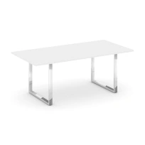 Стол для переговоров без лючка на О-образном металлокаркасе Style Project Direct Lux M-SN-6O.SPRG-198.3 Тиквуд Светлый/Нержавеющая Сталь/Хром 1980×980×750