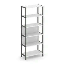 Односекционный стеллаж пятиярусный Shelf System SN.STM-511 Тиквуд Светлый/Металл Антрацит 810×400×1980