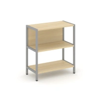 Односекционный стеллаж двухярусный Shelf System SN.STM-211 Тиквуд Светлый/Металл Серый 810×400×879