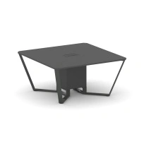 Стол для переговоров квадратный Steel Meet KD-PR.B.SP-08 / Тиквуд Светлый – Металл Антрацит / 1600×1600×750