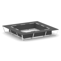 Стол для переговоров квадратный Steel Meet KD-PR.B.SP-24K / Тиквуд Светлый – Металл Белый / 4800×4800×750