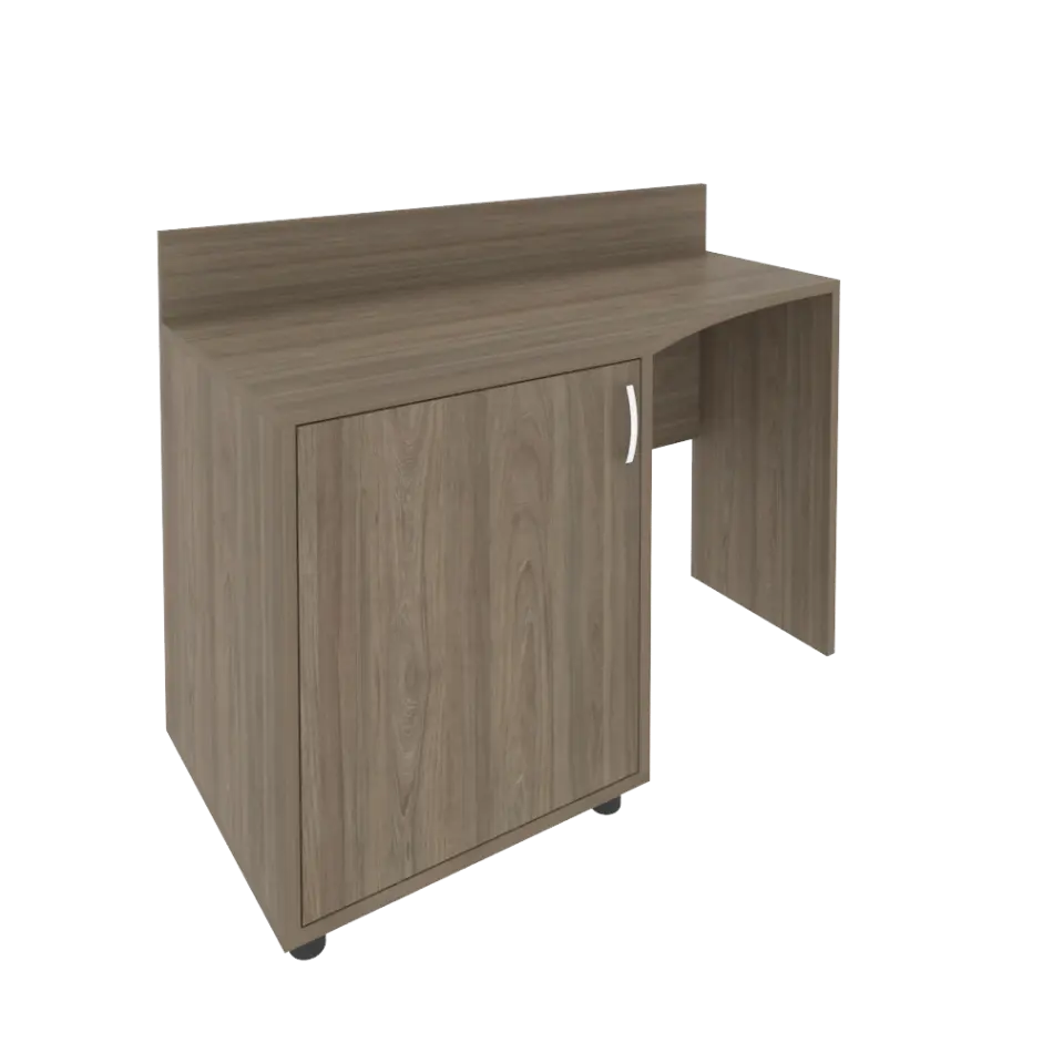 Light Стол (узкий) с тумбой и бортиком С-СТУ-120 (L) Вяз 1200x550/400x750