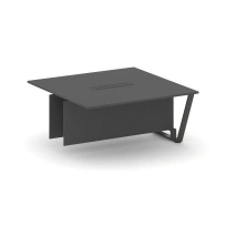 Сектор переговорного стола проходной Steel Meet L=1600 KD-PR.B.SPPW-16 / Тиквуд Светлый – Металл Антрацит / 1600×1600×750
