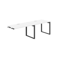 Стол-бенч комбо s-b-s с лючком Allegro / 2400×800×750 / Профиль О-образный: 70×20 Антрацит / Столешница: Белый / AG.197.WH.L.72.AN