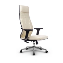 Кресло для руководителя Метта L 1m 44M/2D_17834_Кожа перфорированная NewLeather – Бежевый