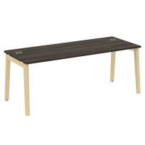 Onix Wood Direct Стол руководителя OW.SRR-6.8 Белый бриллиант/Дуб светлый/Белый металл 1980*800*750