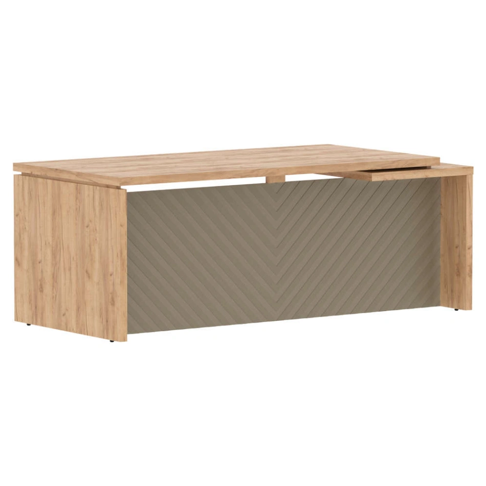 Стол для руководителя левый TLCT 209(L) Дуб Бофорд Z/Капучино 2000×900×750 TORR LUX