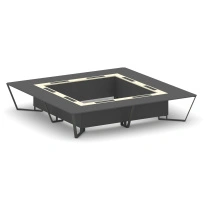 Стол для переговоров квадратный Steel Meet KM-PR.B.SP-20K2 / Тиквуд Светлый – Графит Глянец – Металл Черный / 4000×4000×750