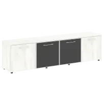 Тумба модульная LT.TS-4.5 black Yalta / Дуб Мали – Стекло Black 2188×450×580