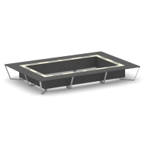 Стол для переговоров прямоугольный Steel Meet KM-PR.B.SP-26K2 / Тиквуд Светлый – Графит Глянец – Металл Серый / 6000×4000×750