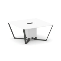 Стол для переговоров квадратный Steel Meet KD-PR.B.SP-08 / Тиквуд Светлый – Металл Антрацит / 1600×1600×750