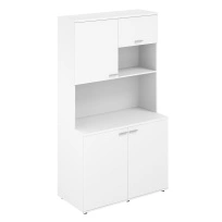 Офисная мини-кухня Sigma / 1200х600х2135 / Корпус: Белый, фасады: Белый /SG.1001.WH.WH