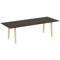 Onix Wood Direct Стол переговорный OW.PRG-25 Белый бриллиант/Дуб светлый/Белый металл 2580×980×750