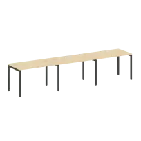 Metal System Quattro Р. ст. на 3 раб. места на П-образном м/к 40БП.СМ-3.2 Акация/Антрацит металл 3600*720*750