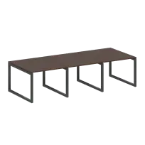 Metal System Quattro Перег. стол (3 столешницы) на О-оразном м/к 50БО.ПРГ-3.1 Акация/Антрацит металл 3000*1235*750