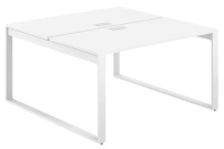 Стол-бенч с лючком Allegro / 1600×1638×750  / Профиль О-образный: 70×20 Белый / Столешница: Белый / AG.139.WH.L.72.WH