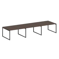 Metal System Quattro Перег. стол (3 столешницы) на О-оразном м/к 40БО.ПРГ-3.3 Акация/Антрацит металл 4200*1235*750