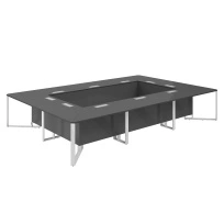 Стол для переговоров Spider 4200х2800х750 / Столешница: Антрацит, Подстолье: Антрацит, Металлокаркас: Антрацит, Лючок: Серый / SP.0108.AN.AN.AN