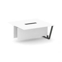 Сектор переговорного стола проходной Steel Meet L=1600 KD-PR.B.SPPW-16 / Тиквуд Светлый – Металл Антрацит / 1600×1600×750