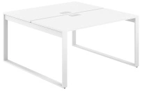 Стол-бенч с лючком Allegro / 1400×1238×750  / Профиль О-образный: 70×20 Белый / Столешница: Белый / AG.132.WH.L.72.WH