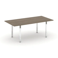 Стол для переговоров без лючка на П-образном металлокаркасе Style Project Direct Lux M-SN-6P.SPRG-198.3 Тиквуд Светлый/Нержавеющая Сталь/Хром 1980×980×750