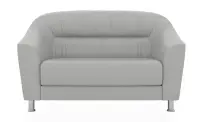 Двухместный диван Райт Euroforma / Экокожа Euroline / Серый 985 / 1450×850×900