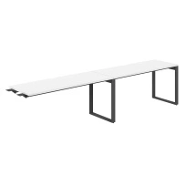 Стол-бенч комбо s-b-s с вырезом Allegro / 3200×600×750 / Профиль О-образный: 70×20 Антрацит / Столешница: Белый / AG.193.WH.V.72.AN