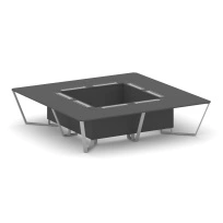 Стол для переговоров квадратный Steel Meet KD-PR.B.SP-16K / Тиквуд Светлый – Металл Серый / 3200×3200×750