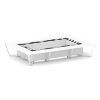 Стол для переговоров прямоугольный Steel Meet KM-PR.B.SP-20K / Тиквуд Светлый – Графит Глянец – Металл Белый / 4800×3200×750