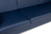 Диван офисный трехместный Savoy Euroforma / Экокожа Euroline 980 / Серо-синяя / 2185×800×720