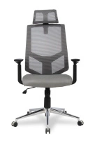 Кресло для руководителя College HLC-1500H/GREY Спинка - сетка Серый / Сиденье - полиэстер Серый
