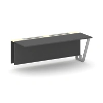 Сектор переговорного стола проходной Steel Meet KM-PR.B.SPPO-20 / Тиквуд Светлый – Графит Глянец – Металл Серый / 2000×800×750