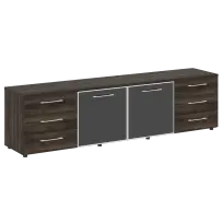 Тумба модульная LT.TS-4.2 black Yalta / Дуб Мали – Стекло Black 2188×450×580