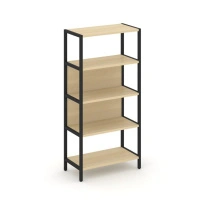 Односекционный стеллаж четырехярусный Shelf System SN.STM-411 Вяз Благородный/Металл Черный 810×400×1613