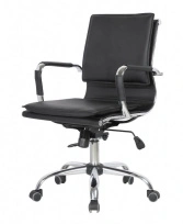 Кресло офисное College CLG-617 LXH-B BLACK  Кожа PU Черный / Крестовина хром