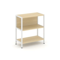 Односекционный стеллаж двухярусный Shelf System SN.STM-211 Тиквуд Светлый/Металл Белый 810×400×879