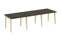 Onix Wood Стол переговорный (3 столешницы) OW.PRG-3.1 Белый бриллиант/Дуб светлый/Белый металл 2940×980×750