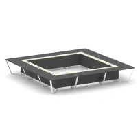 Стол для переговоров квадратный Steel Meet KM-PR.B.SP-24K / Тиквуд Светлый – Графит Глянец – Металл Белый / 4800×4800×750