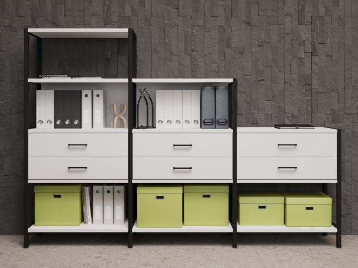 Мебель для персонала Shelf System цвет Белый / Металл Черный