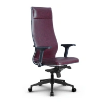 Кресло для руководителя Метта L 1m 42/4D_17840_Кожа перфорированная NewLeather – Темно-коричневый