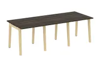 Onix Wood Стол переговорный (3 столешницы) OW.PRG-3.0 Белый бриллиант/Дуб светлый/Белый металл 2340×980×750
