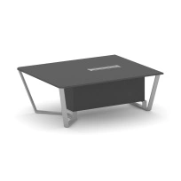 Сектор переговорного стола начальный Steel Meet L=2000 KD-PR.B.SPNW-20 / Тиквуд Светлый – Металл Серый / 2000×1600×750