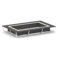 Стол для переговоров прямоугольный Steel Meet KM-PR.B.SP-26K2 / Тиквуд Светлый – Графит Глянец – Металл Белый / 6000×4000×750