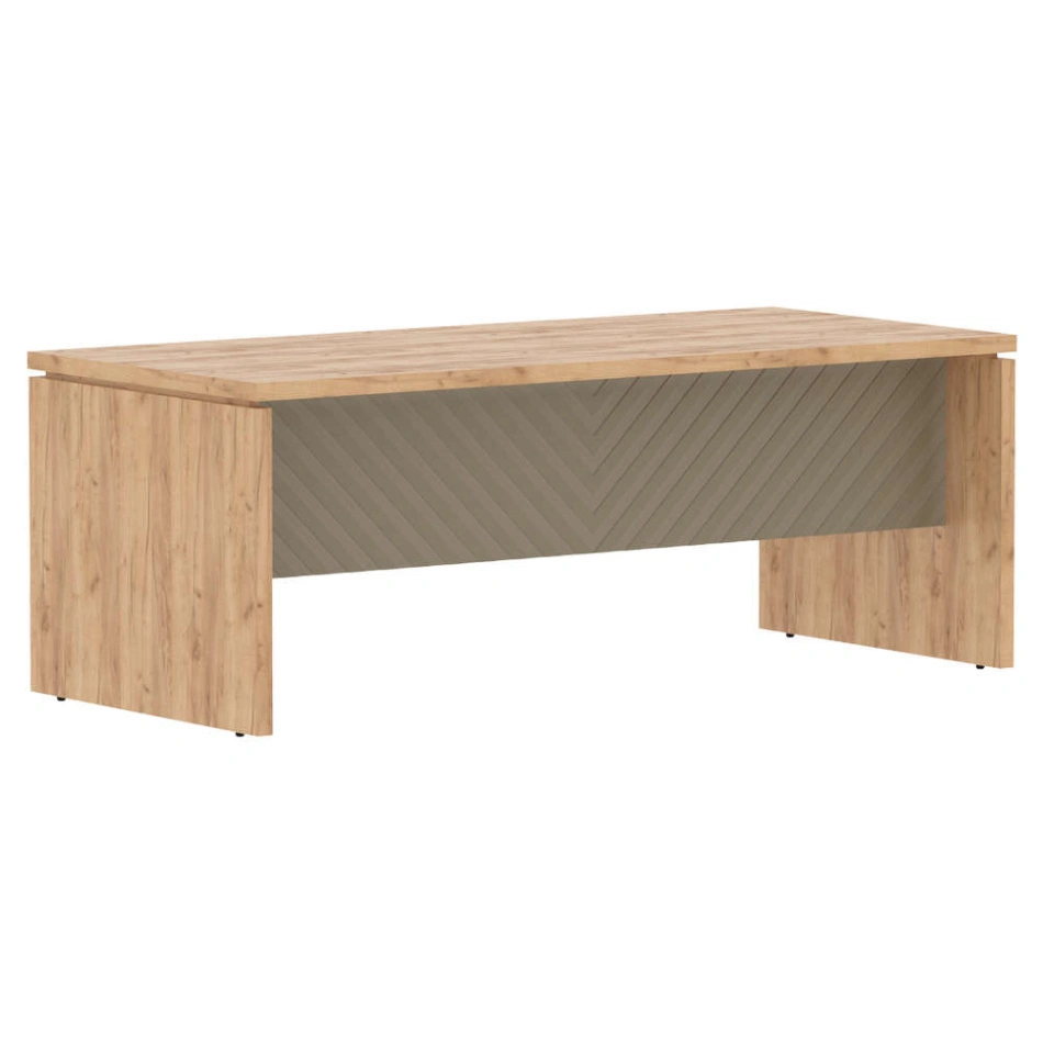 Стол для руководителя TLST 209 Дуб Бофорд Z/Капучино 2000×900×750 TORR LUX