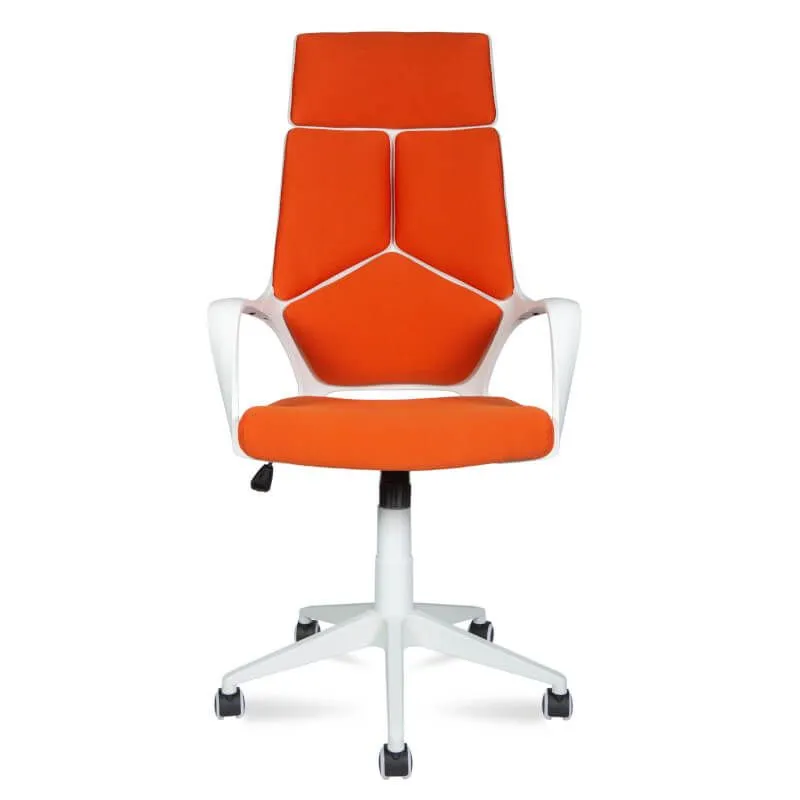 Кресло для руководителя NORDEN IQ / (White plastic orange) белый пластик /оранжевая ткань