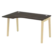 Onix Wood Стол эргономичный левый OW.SA-2 (L) Белый бриллиант/Дуб светлый/Белый металл 1380*980*750 (720/460)
