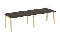 Onix Wood Стол переговорный (2 столешницы) OW.PRG-2.3 Белый бриллиант/Дуб светлый/Белый металл 2760×980×750